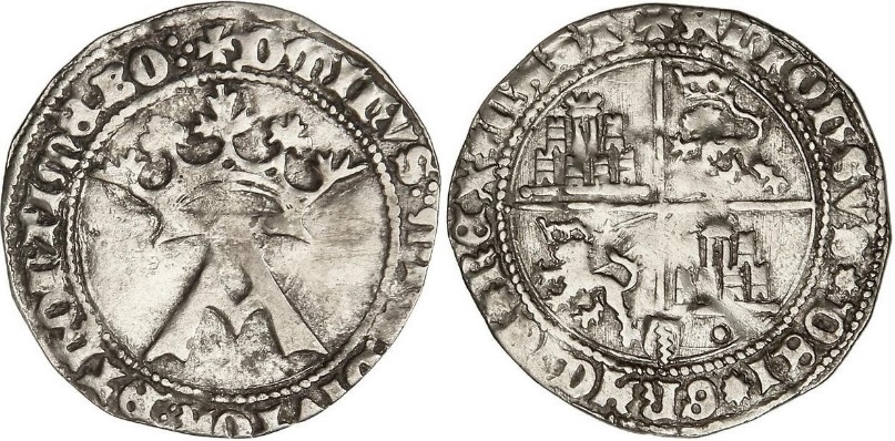 Tipo 6. Real de “A” latina Coronada y Cuartelado con el Escudo de Girones - Imagen 1