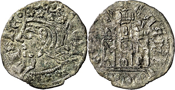 Tipo 7. Dinero de Busto Coronado o Cornado, con Castillo - Imagen 15