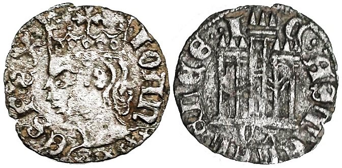 Tipo 7. Dinero de Busto Coronado o Cornado, con Castillo - Imagen 17