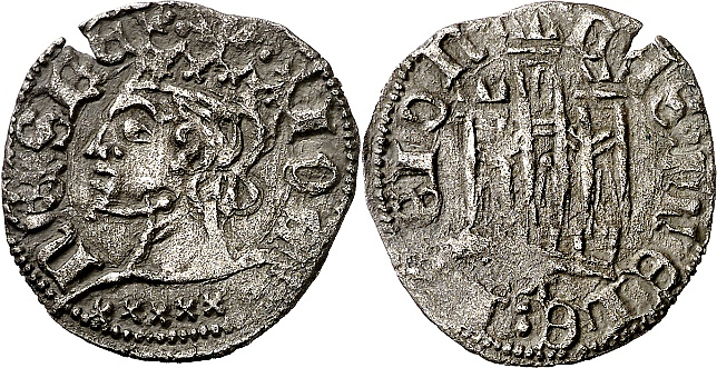 Tipo 7. Dinero de Busto Coronado o Cornado, con Castillo - Imagen 22