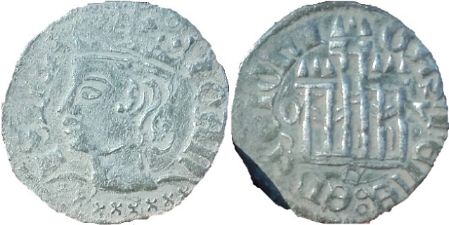 Tipo 7. Dinero de Busto Coronado o Cornado, con Castillo - Imagen 33