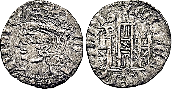 Tipo 7. Dinero de Busto Coronado o Cornado, con Castillo - Imagen 4