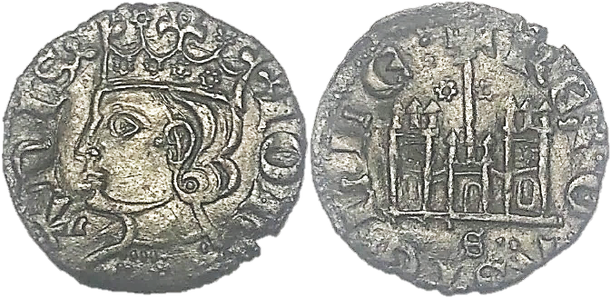 Tipo 7. Dinero de Busto Coronado o Cornado, con Castillo - Imagen 40