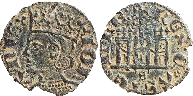 Tipo 7. Dinero de Busto Coronado o Cornado, con Castillo - Imagen 41