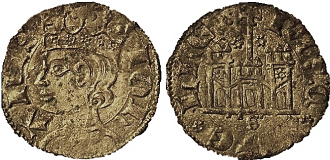 Tipo 7. Dinero de Busto Coronado o Cornado, con Castillo - Imagen 44