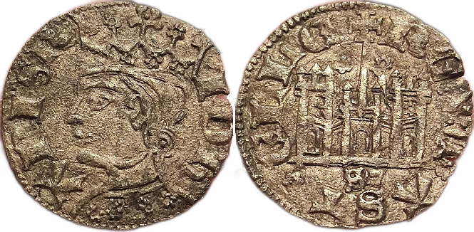 Tipo 7. Dinero de Busto Coronado o Cornado, con Castillo - Imagen 46