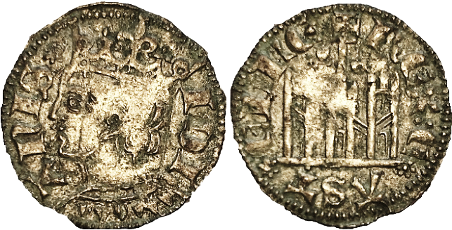 Tipo 7. Dinero de Busto Coronado o Cornado, con Castillo - Imagen 47