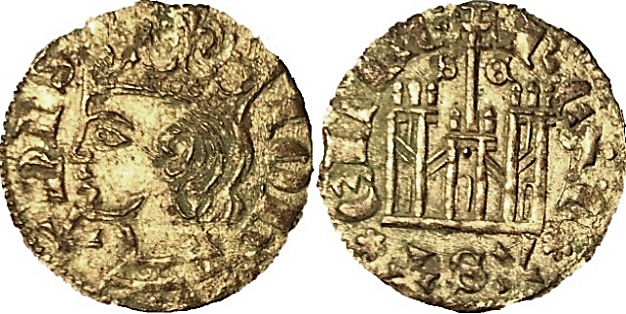 Tipo 7. Dinero de Busto Coronado o Cornado, con Castillo - Imagen 48