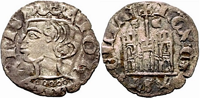 Tipo 7. Dinero de Busto Coronado o Cornado, con Castillo - Imagen 49