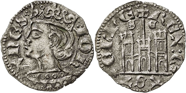 Tipo 7. Dinero de Busto Coronado o Cornado, con Castillo - Imagen 50