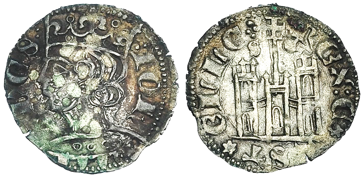 Tipo 7. Dinero de Busto Coronado o Cornado, con Castillo - Imagen 52