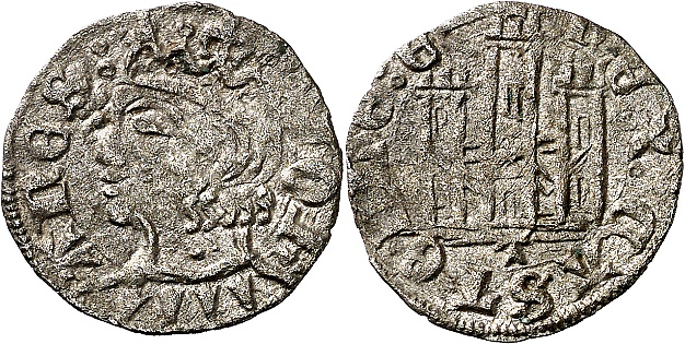 Tipo 7. Dinero de Busto Coronado o Cornado, con Castillo - Imagen 54