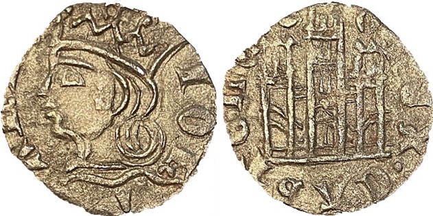 Tipo 7. Dinero de Busto Coronado o Cornado, con Castillo - Imagen 62