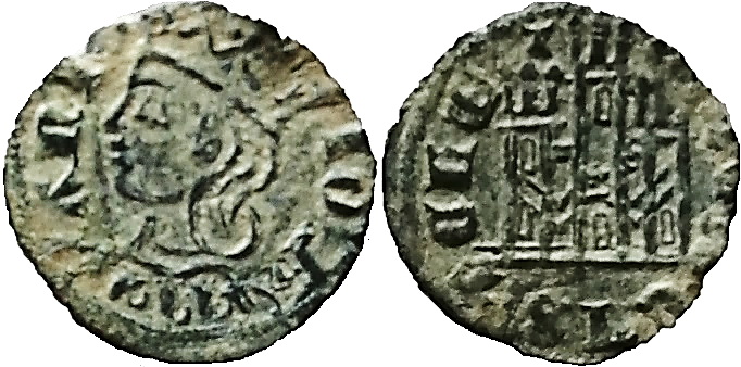 Tipo 7. Dinero de Busto Coronado o Cornado, con Castillo - Imagen 65