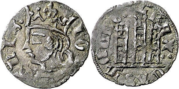 Tipo 7. Dinero de Busto Coronado o Cornado, con Castillo - Imagen 69