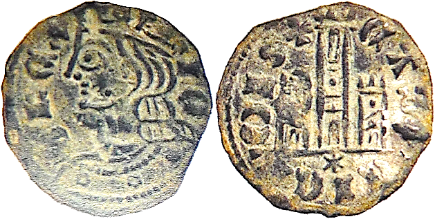 Tipo 7. Dinero de Busto Coronado o Cornado, con Castillo - Imagen 71