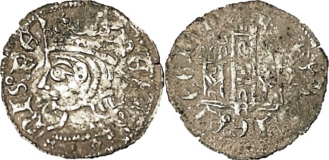 Tipo 7. Dinero de Busto Coronado o Cornado, con Castillo - Imagen 8