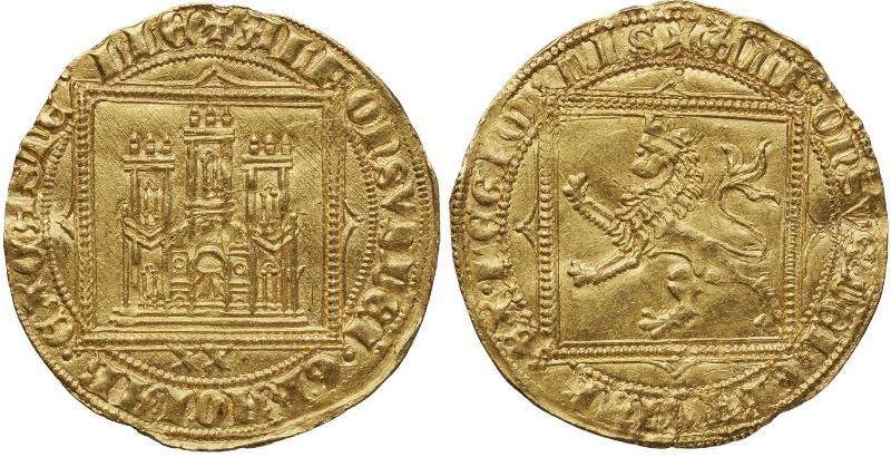 Tipo 7. Dobla de oro de a 20 maravedís de la Batalla del Salado - Imagen 3