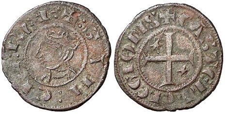 Tipo 7. Meaja Coronada de vellón de Sancho IV - Imagen 1