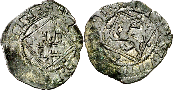 Tipo 8. Blanca enriqueña del Ordenamiento de Segovia de 1471, con letra “P” Sin Coronar - Imagen 1