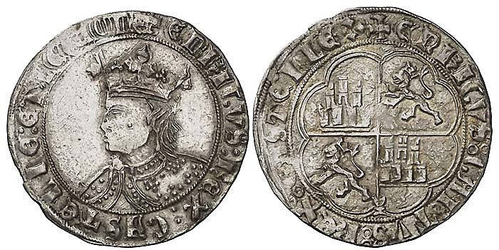 Tipo 9. Real de plata con el Busto de perfil del rey - Imagen 149