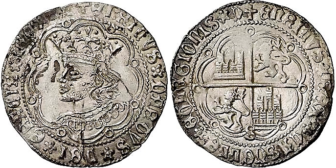 Tipo 9. Real de plata con el Busto de perfil del rey - Imagen 44