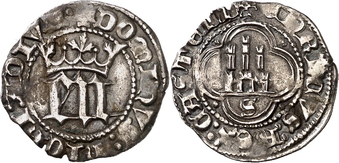 Tipo 6. Medio Real de “EN” góticas coronadas