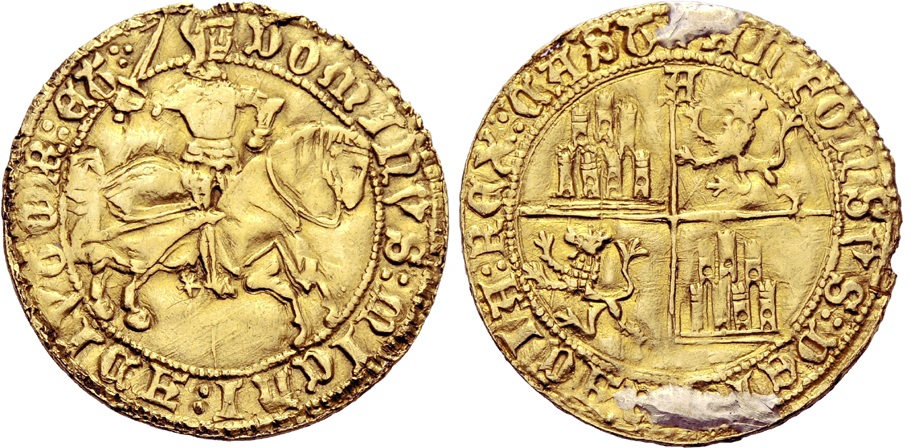 Tipo 1. Dobla Alfonsí ecuestre de oro - Imagen 2