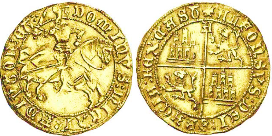 Tipo 1. Dobla Alfonsí ecuestre de oro - Imagen 3