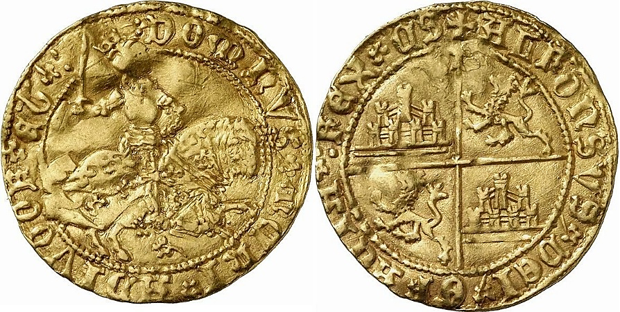 Tipo 1. Dobla Alfonsí ecuestre de oro - Imagen 35