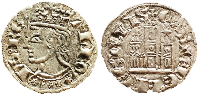 Tipo 2. Dinero Coronado de perfil y sin gráfilas, del Rey Alfonso de Castilla y León - Imagen 11