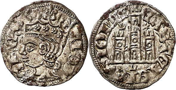 Tipo 2. Dinero Coronado de perfil y sin gráfilas, del Rey Alfonso de Castilla y León - Imagen 15