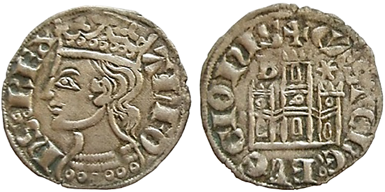 Tipo 2. Dinero Coronado de perfil y sin gráfilas, del Rey Alfonso de Castilla y León - Imagen 4