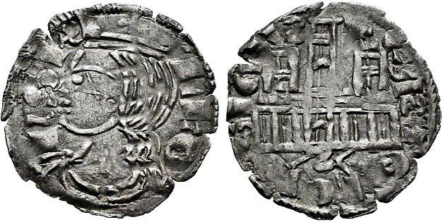 Tipo 2. Dinero Coronado de perfil y sin gráfilas, del Rey Alfonso de Castilla y León - Imagen 48