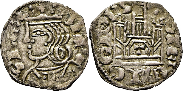 Tipo 2. Dinero Coronado de perfil y sin gráfilas, del Rey Alfonso de Castilla y León - Imagen 62