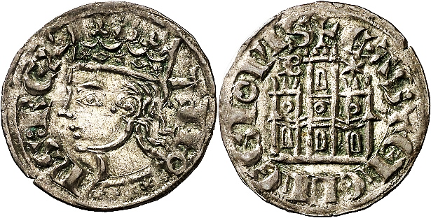 Tipo 2. Dinero Coronado de perfil y sin gráfilas, del Rey Alfonso de Castilla y León - Imagen 8