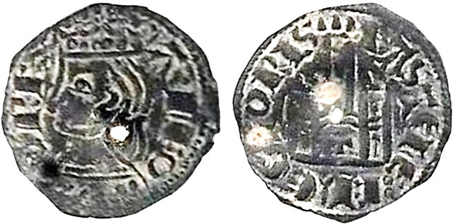 Tipo 2. Dinero Coronado de perfil y sin gráfilas, del Rey Alfonso de Castilla y León - Imagen 90