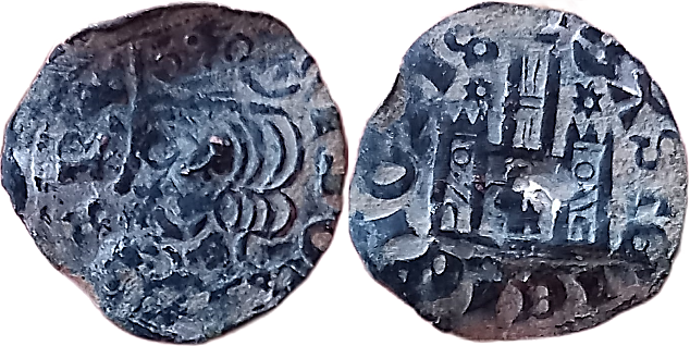 Tipo 2. Dinero Coronado de perfil y sin gráfilas, del Rey Alfonso de Castilla y León - Imagen 91