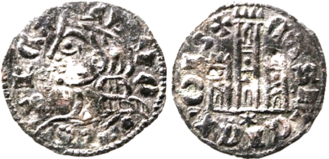 Tipo 2. Dinero Coronado de perfil y sin gráfilas, del Rey Alfonso de Castilla y León - Imagen 97