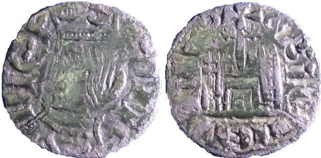 Tipo 2. Dinero Coronado de perfil y sin gráfilas, del Rey Alfonso de Castilla y León - Imagen 99