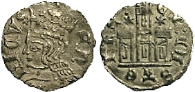 Tipo 27. Cornado con busto de rey de perfil y castillo, ambos sin gráfilas - Imagen 5