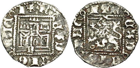 Tipo 31. Dinero Novén con castillo y león, con orla cuadrada - Imagen 12