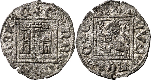 Tipo 31. Dinero Novén con castillo y león, con orla cuadrada - Imagen 17