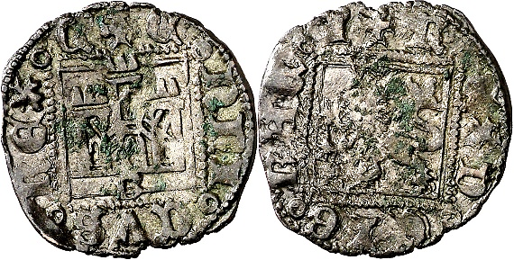 Tipo 31. Dinero Novén con castillo y león, con orla cuadrada - Imagen 2