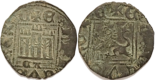 Tipo 31. Dinero Novén con castillo y león, con orla cuadrada - Imagen 37