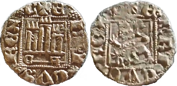 Tipo 31. Dinero Novén con castillo y león, con orla cuadrada - Imagen 42