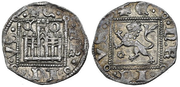 Tipo 31. Dinero Novén con castillo y león, con orla cuadrada - Imagen 52