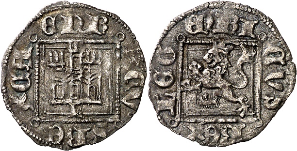 Tipo 31. Dinero Novén con castillo y león, con orla cuadrada - Imagen 57