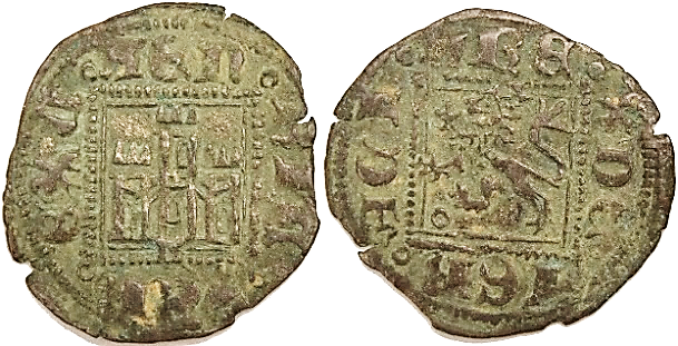 Tipo 31. Dinero Novén con castillo y león, con orla cuadrada - Imagen 8