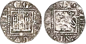 Tipo 31. Dinero Novén con castillo y león, con orla cuadrada - Imagen 80